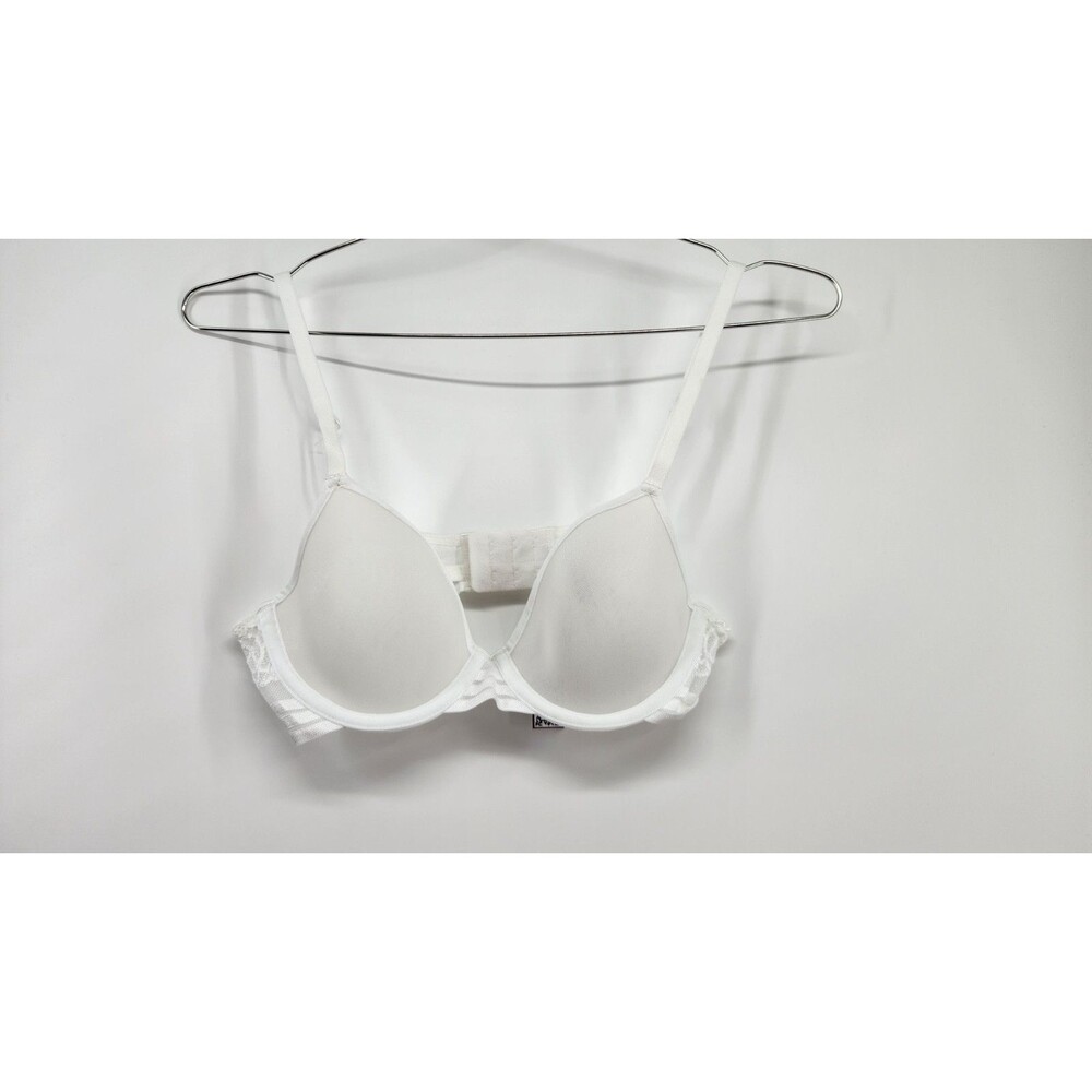 Adore Me Womens 34A White Push Up Demi Bra Nylon Elastane Lace NWT